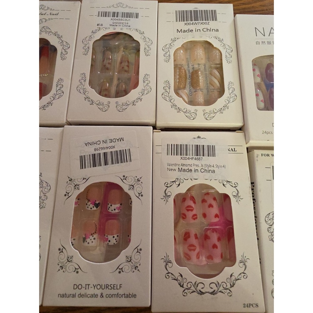 14 Pair Bundle Press On Nails, with Nail Art, New/Unopened - Picture 3 of 5